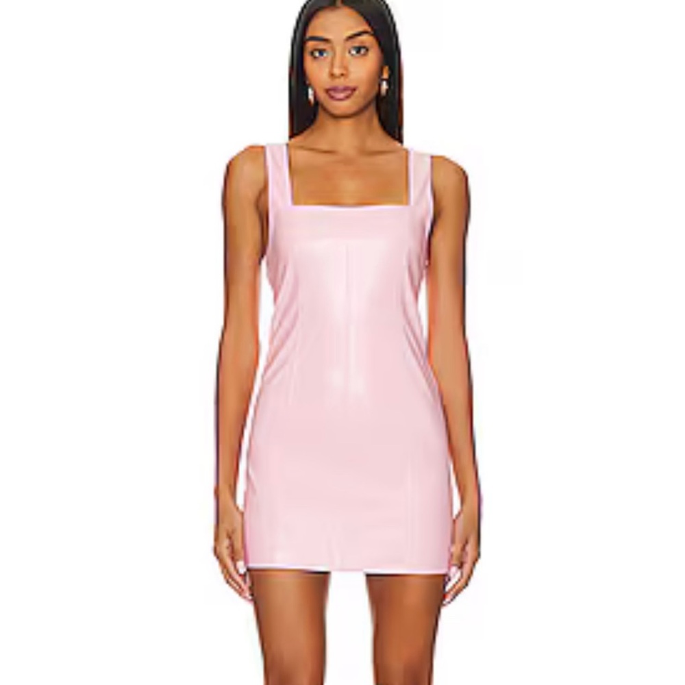 Show Me Your MuMu Pink Leather Mini Dress
